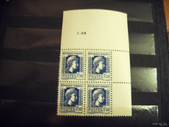 1944 квартблок Франции с выходными данными MNH** Марианна (5-10)