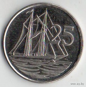 ЗАМОРСКАЯ ТЕРРИТОРИЯ ОСТРОВА КАЙМАН 25 ЦЕНТОВ 2005. КОРАБЛЬ ПАРУСНИК