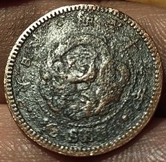 ВЕЛИКАЯ ЯПОНСКАЯ ИМПЕРИЯ. 1/2 СЕНА 1886 г. Муцухито (Мэйдзи). ДРАКОН