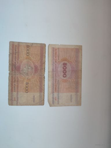 5000 рублей РБ, 1992, 98