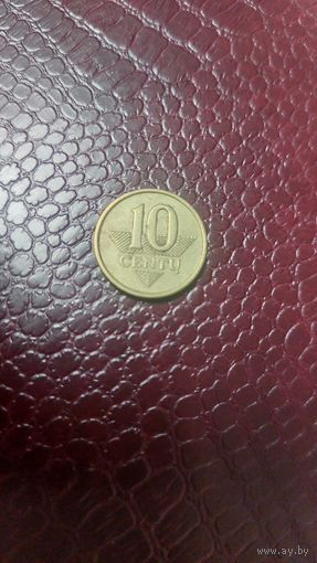 Монета 10 центов 1998г. Литва. Хорошая!