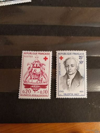 1960 Франция почтово-благотворительная в пользу Красного Креста полная серия медицина чистые клей MNH** (5-3)