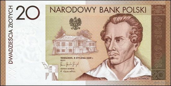 Польша 20 злотых 2009 года. В буклете. Тип Р-180. Состояние UNC!
