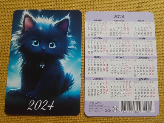 Карманный календарик. Котик. 2024 год