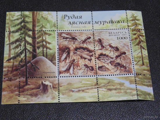 Беларусь 2002 г. Рудая лясная мурашка.