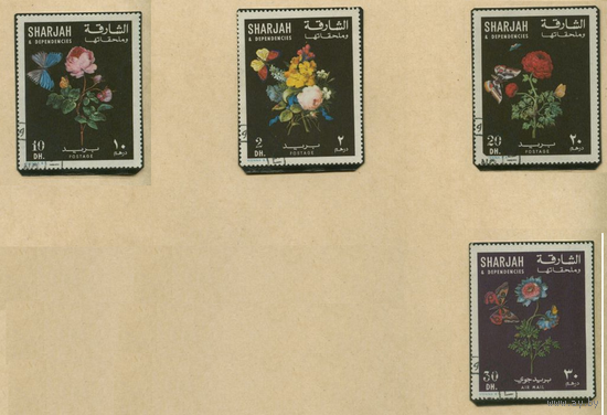 Шарджа 1972 флора цветы  бабочки  фауна (С)
