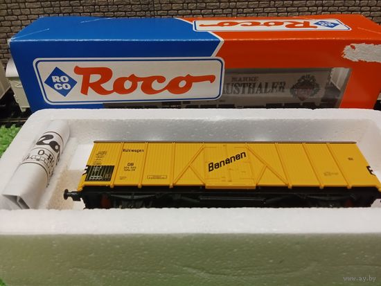 Вагон грузовой "BANANEN"2-х осный (желт)  Roco б/у 1/87 HO