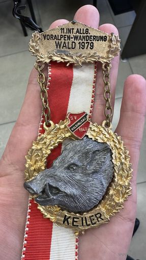 Медаль пешего похода по пригорью Альп. Германия 1979 г