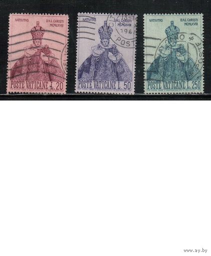 Ватикан-1968,(Мих.541-543)  гаш. , Рождество, Искусство (полная серия)