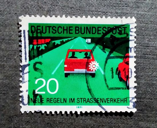 Марка Германия 1971 год Правила дорожного движения