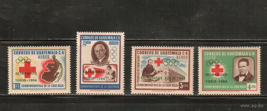Гватемала -1964(Мих.718-721)  **   , Красный Крест, Спорт,  ОИ-1964, Надп.