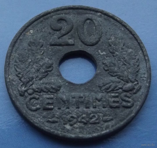 Франция. 20 сантимов 1942