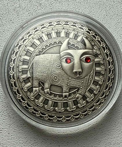 Телец. Знаки зодиака. 20 руб. Серебро. 2009 год.