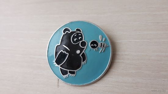 Детские значки мультфильм сказка винни пух медведь пчела