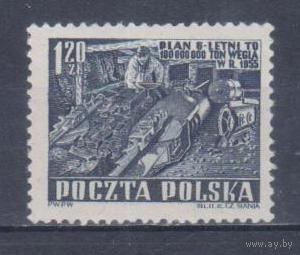 [1816] Польша 1951. Добыча угля.Шахтер в забое. MNH
