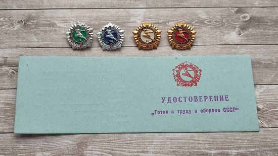 Значки ГТО в коллекцию.+Удостоверение