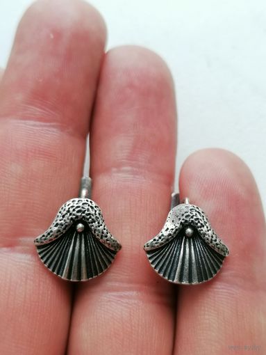 Серьги ракушки, серебро 925 пр СССР, каталог