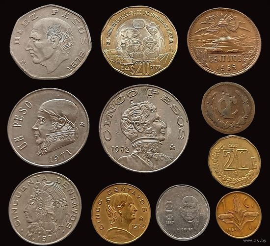 11 МОНЕТ МЕКСИКИ (1 сентаво 1926 г.)