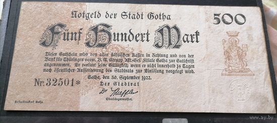 500000 марок Готха 1922 г.