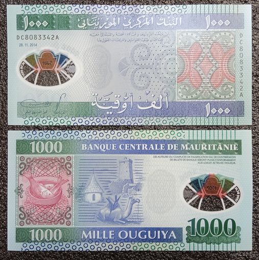 1000 угий Мавритания 2014 г. UNC (полимер)