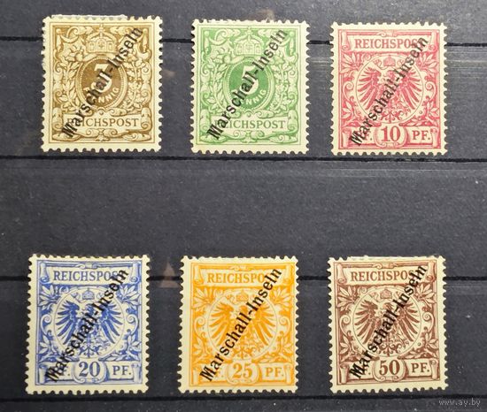 Германия Kolonie Marschall ми 1-6 II  каталог 700 евро