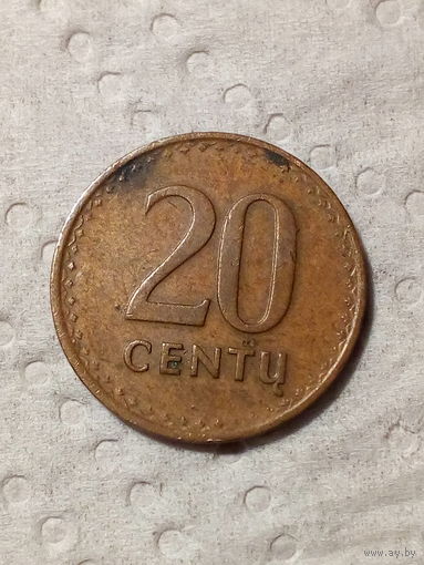 20 центов Литва 1991 год