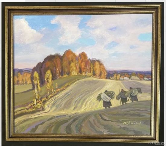 Поплавский Г.Г Народный художник Беларуси"Осень.Дорога к дому", 2014г. Холст, масло. Размер 60х70 см.