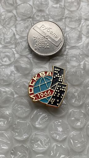 Значок Выставка интероргтехника Москва, 1966
