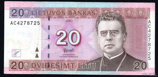 ТОРГ! 20 Лит 2007! Серия AC! Литва! ВОЗМОЖЕН ОБМЕН!