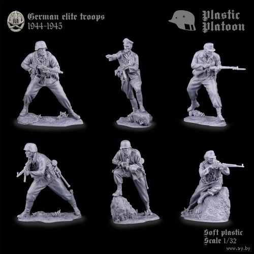 Набор Немецкие Солдаты Ваффен СС  Plastic Platoon
