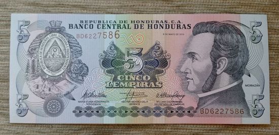 Werty71 Гондурас 5 лемпир 2010 UNC банкнота