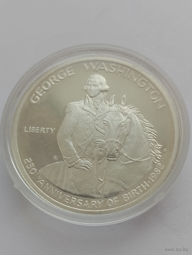 США 50 центов 1982, 250 лет со дня рождения Джорджа Вашингтона, серебро.