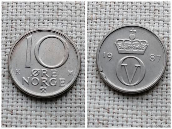 Норвегия 10 эре 1987
