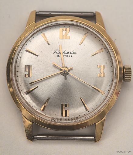 Часы позолоченные "РАКЕТА", AU12.5.. на ходу.