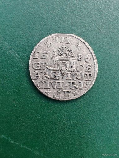 3 гроша 1586 год , редкая