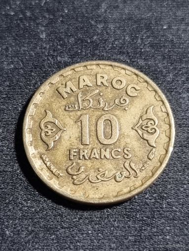 Марокко 10 франков 1952