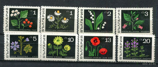 Болгария - 1969 - Лекарственные растения - [Mi. 1857-1864] - полная серия - 8 марок. MNH.  (Лот 34JQ)-T3P16