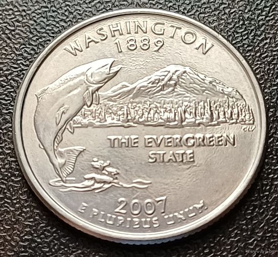 США 1/4 доллара, 2007 Квотер штата Вашингтон   D    ( 1-3-7 )