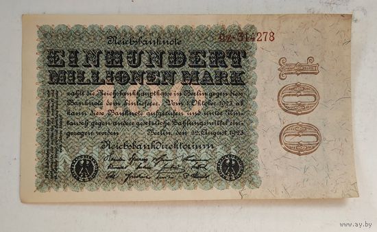 1923 год Германия 100 000 000 марок
