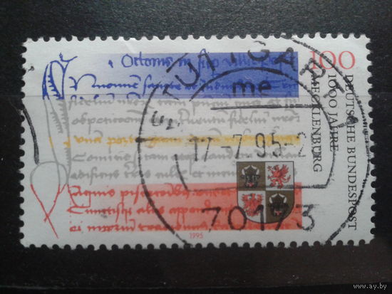 Германия 1995 1000 лет Мекленбургу, герб Михель-0,8 евро гаш.