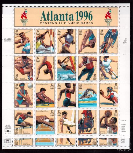 США-1996, (Мих.2705-27243) ** , Спорт, ОИ-1996