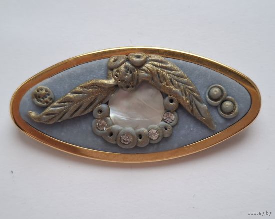 Брошь. Вставка- Перламутр. 70-е, Германия