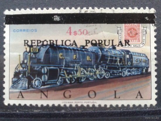 Ангола, 1980. Локомотив, надпечатка
