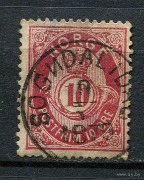 Норвегия - 1882/1885 - Цифры 10 O - [Mi.37] - 1 марка. Гашеная.  (Лот 46EC)-T5P5