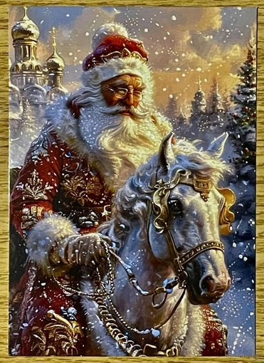 Открытка новогодняя чистая 10х15 см.