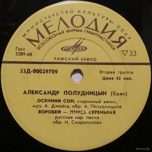 Александр Полудницын (баян) (Осенний сон) (7'')