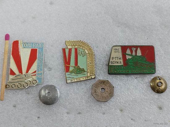 Знаки ПНР. Соревнования бронетанковых войск ВП. тяжёлые, винт. цена за 1 шт.