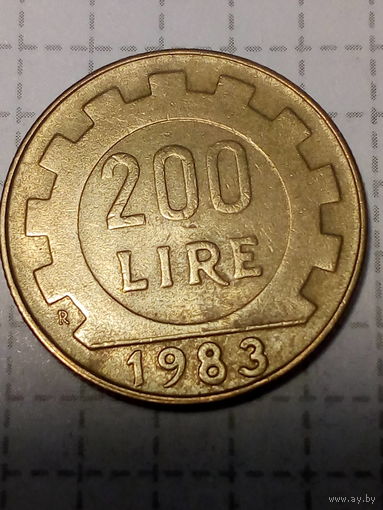 200 лир Италия  1983 год