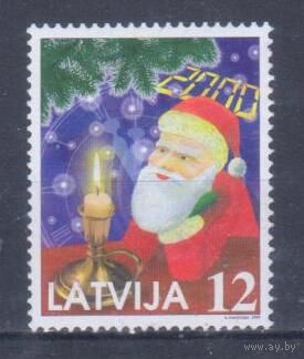 [1106] Латвия 1999. Новый Год.Дед Мороз. БЕЗ КЛЕЯ.