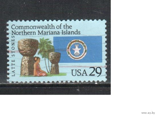 США-1993, (Мих.2423) , гаш., Острова, Флаг (одиночка),